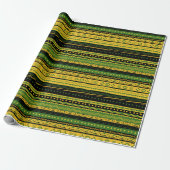 Gelbes Tribal Muster Mix Wrapping Paper Geschenkpapier (Ungerollt)