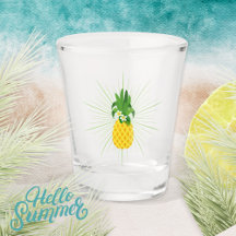 Gelbes tropisches Ananas-Shotglas