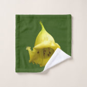 Gelbes tropisches Blossom Badhandtuch Set (Waschlappen)