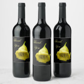 Gelbes tropisches Blossom Weinetikett (Flaschen)