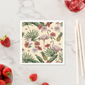 Gelbes tropisches Flamingo-Muster Serviette (Beispiel)