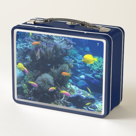 Gelbes tropisches Foto Metall Brotdose (Rückseite)