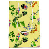 Gelbes tropisches Paradies Mittlere Geschenktüte (Rückseite)