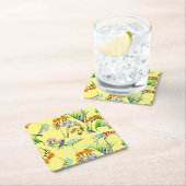 Gelbes tropisches Paradies Rechteckiger Pappuntersetzer (Vor Ort)