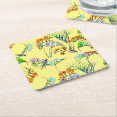 Gelbes tropisches Paradies Rechteckiger Pappuntersetzer (angewinkelt)