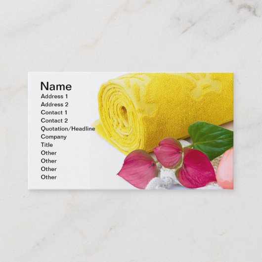 Gelbes Tuch und Seife Visitenkarte (Vorderseite)