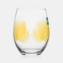 Gelbes Tulip Blumendesign, Muttertagsgeschenk Weinglas Ohne Stiel