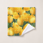 Gelbes Tulpe-Feld Badhandtuch Set (Waschlappen)