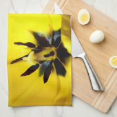 Gelbes Tulpe-Tee-Tuch Geschirrtuch (Viertel Falte)