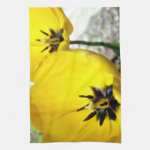 Gelbes Tulpe-Tee-Tuch Geschirrtuch (Vertikal)