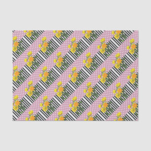 gelbes Tulpen-Polka-Punkt-Muster Seidenpapier