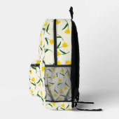 Gelbes Tulpenmuster Bedruckter Rucksack (Rechts)