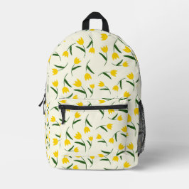 Gelbes Tulpenmuster Bedruckter Rucksack