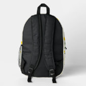 Gelbes Tulpenmuster Bedruckter Rucksack (Rückseite)