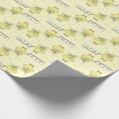 Gelbes Tupfen-Eulen-Babyparty-Thema Geschenkpapier (Ecke)