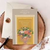 Gelbes Türhaus Erwärmung Party Illustriert Einladung