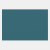 Gelbes türkisfarbenes, festes, florales Muster Geschenkpapier Set (Vorderseite 3)