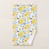 Gelbes u. blaues Aquarell-Muster Badhandtuch Set (Handtuch)