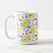 Gelbes u. blaues Aquarell-Muster Kaffeetasse (Links)
