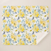 Gelbes u. blaues Aquarell-Muster Sherpadecke (Vorderseite (Horizontal))