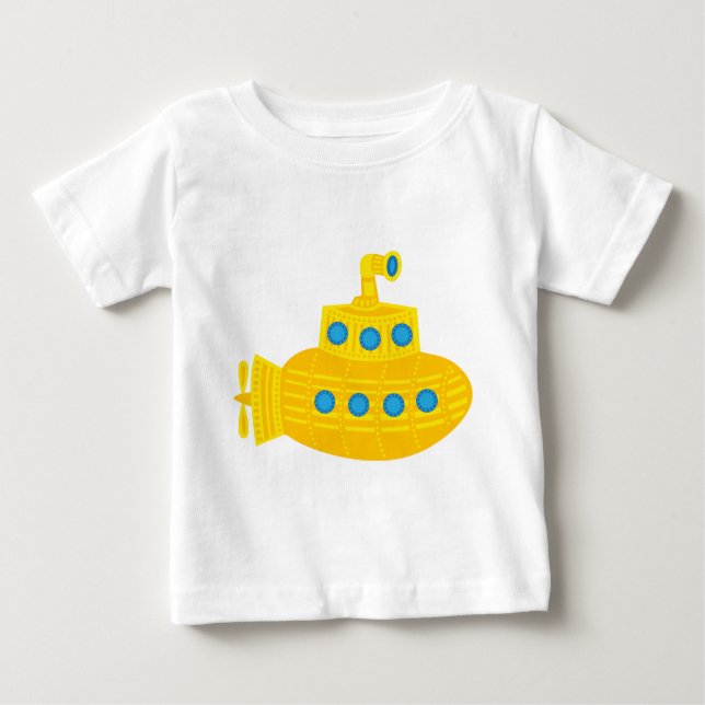 Gelbes U-Boot Baby T-shirt (Vorderseite)