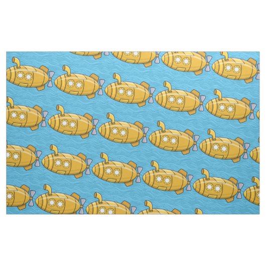 Gelbes U-Boot-Cartoon Stoff (Fat Quarter (45,7 x 55,9 cm))