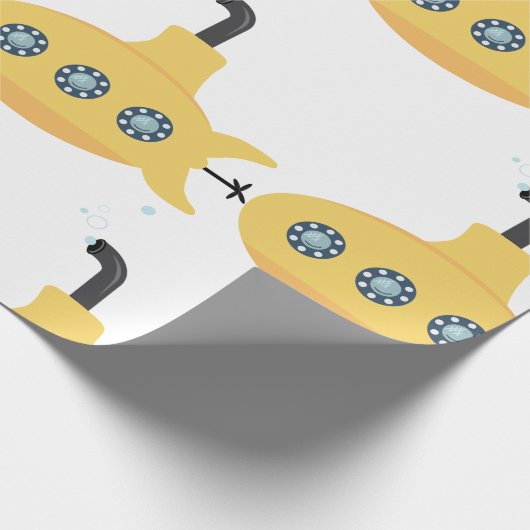 Gelbes U-Boot Geschenkpapier (Ecke)