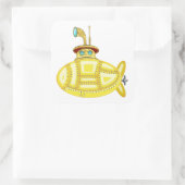 Gelbes U-Boot Quadratischer Aufkleber (Tasche)
