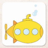 Gelbes U-Boot Rechteckiger Pappuntersetzer (Vorderseite)