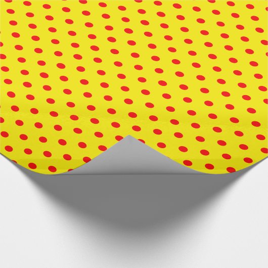 Gelbes u. rotes Tupfen-Packpapier Geschenkpapier (Ecke)