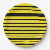 Gelbes u. schwarzes Biene Ähnliches Pappteller (Vorderseite)