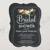 Gelbes u. weißes Blumentafel-Brautparty Einladung (Vorne/Hinten)