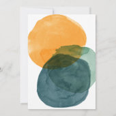 Gelbes und Aquamarines Abstraktes Brautparty Einladung (Rückseite)