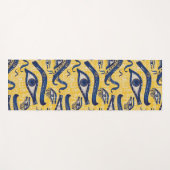 Gelbes und blaues ägyptisches Muster - Auge des Ho Yogamatte (Vorderseite (Horizontal))