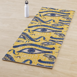Gelbes und blaues ägyptisches Muster - Auge des Ho Yogamatte