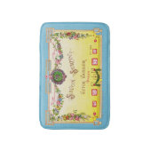 Gelbes und blaues antikes französisches Parfüm Badematte (Vorderseite Vertikal)