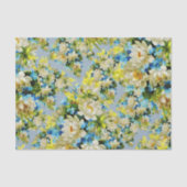 Gelbes und blaues Blumen Seidenpapier (Vorderseite)