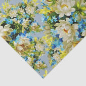 Gelbes und blaues Blumen Seidenpapier (Ausschnitt)