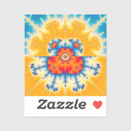 Gelbes und blaues Mandelbrot-Fraktal Aufkleber