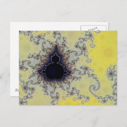 Gelbes und blaues Mandelbrot Fraktal Postkarte (Vorne/Hinten)
