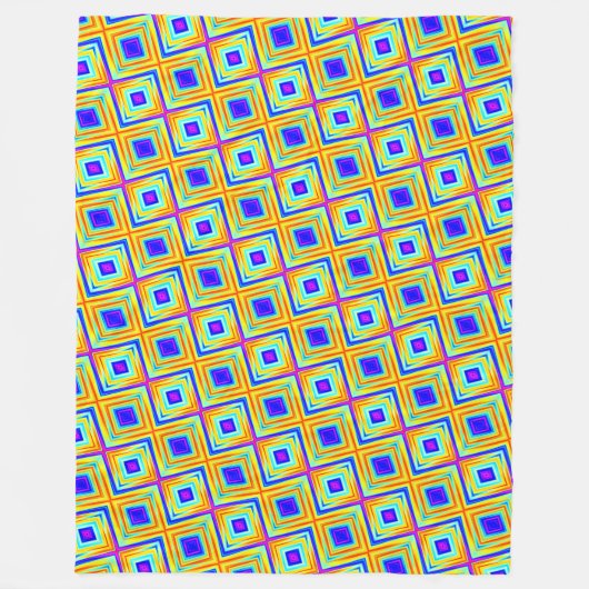 Gelbes und blaues Muster Fleecedecke (Vorderseite)