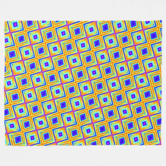 Gelbes und blaues Muster Fleecedecke (Vorderseite (Horizontal))