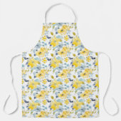 gelbes und blaues Wasserfarbmuster Schürze (Vorderseite)