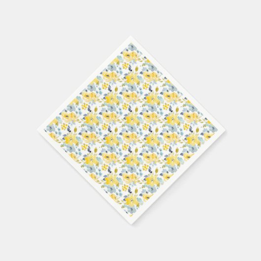 gelbes und blaues Wasserfarbmuster Serviette (Ecke)