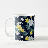 Gelbes und graues Blumenmuster Kaffeetasse (Links)
