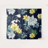Gelbes und graues Blumenmuster Wandteppich (Vorderseite (Horizontal))