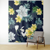 Gelbes und graues Blumenmuster Wandteppich (Beispiel)