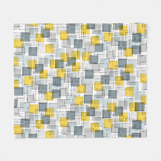 Gelbes und graues Gebäude Blanket Fleecedecke (Vorderseite (Horizontal))