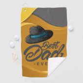 Gelbes und graues Handtuch mit Hut und bester Vate (Insitu)