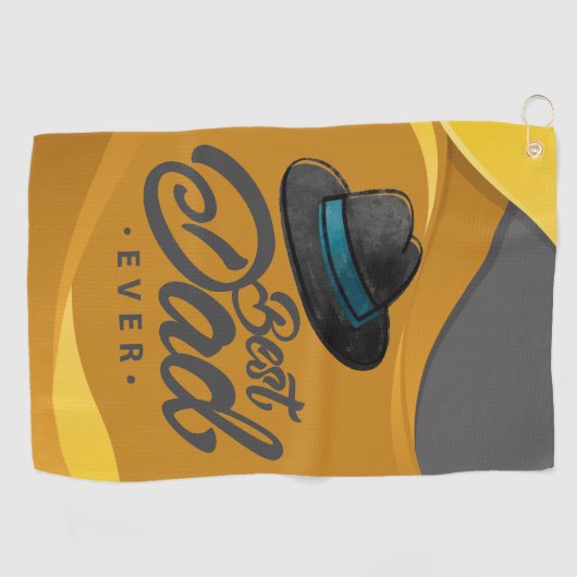 Gelbes und graues Handtuch mit Hut und bester Vate (Horizontal)